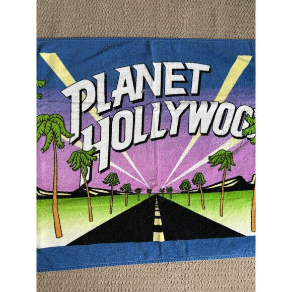 Vintage 90s Planet Hollywood Beach Towel‎ Pool Towel - Picture 3 of 5